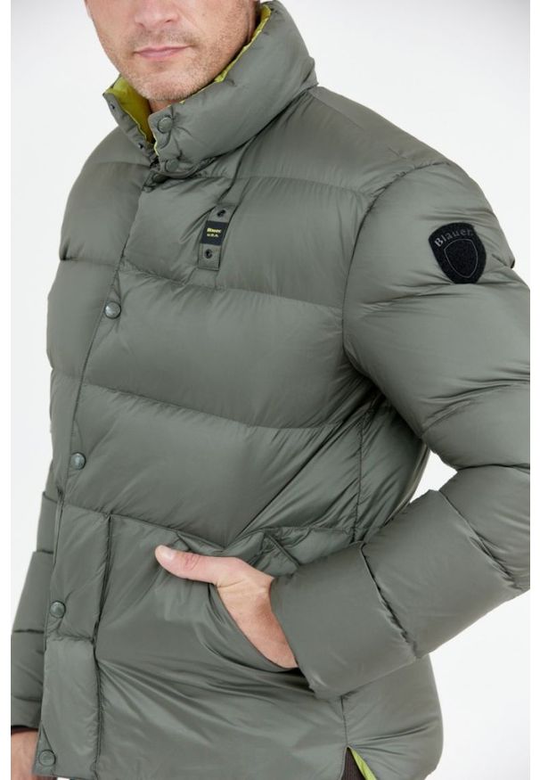 Blauer USA - BLAUER Ciemnozielona puchowa kurtka męska FLETCHER, Rozmiar 3XL. Kolor: zielony. Materiał: puch