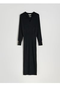 Reserved - Sukienka maxi z wełną - ciemnoszary. Kolor: szary. Materiał: wełna. Typ sukienki: proste. Długość: maxi #1