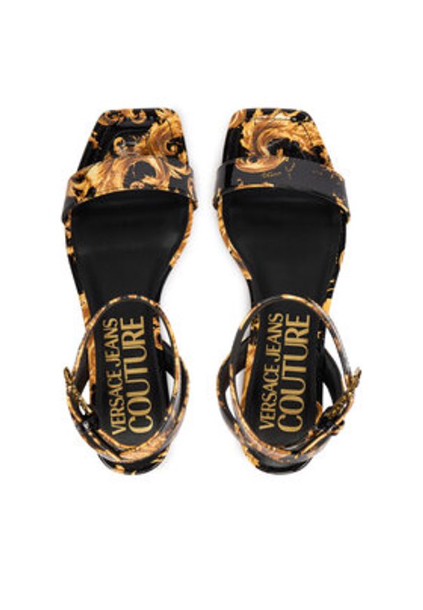 Versace Jeans Couture Sandały 80VA3S61 ZS366 G89 Czarny. Kolor: czarny. Materiał: skóra