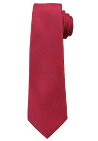 Wyrazisty Krawat Męski z Kwiecistą Fakturą - 6 cm - Angelo di Monti, Czerwony. Kolor: czerwony. Wzór: kwiaty #1