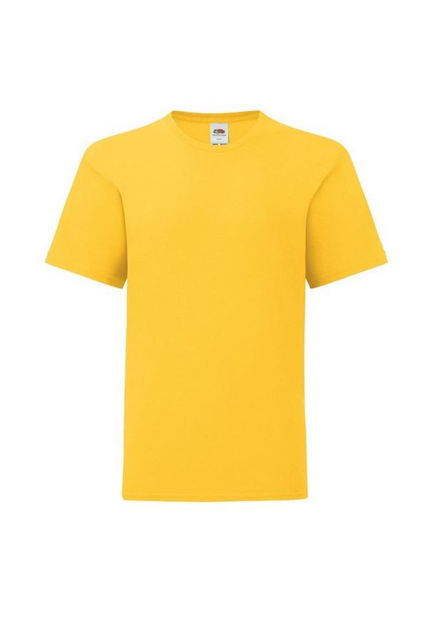FRUIT OF THE LOOM - Koszulka Dziecięca Iconic 150 Plain T-shirt. Kolor: pomarańczowy, wielokolorowy, żółty. Sport: turystyka piesza