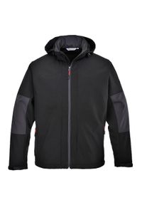 Portwest - Męska Kurtka Soft Shell Z Kapturem. Typ kołnierza: kaptur. Kolor: czarny