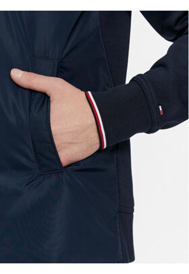TOMMY HILFIGER - Tommy Hilfiger Bluza Mix Media MW0MW34253 Granatowy Regular Fit. Kolor: niebieski. Materiał: bawełna
