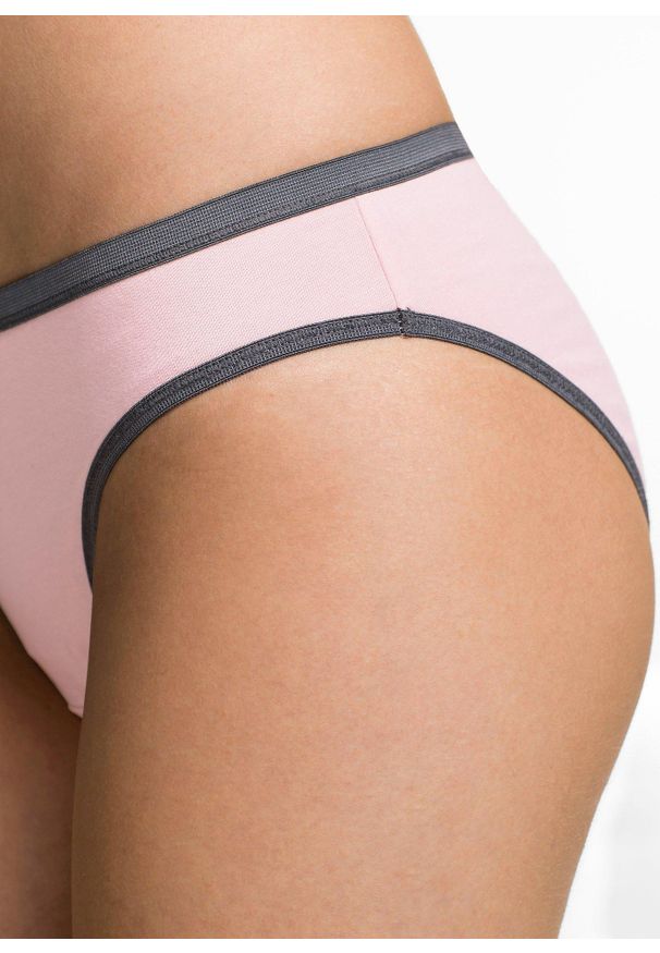 bonprix - Figi z bawełną (5 par). Kolor: niebieski. Materiał: skóra, materiał, bawełna. Wzór: nadruk