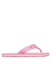 TOMMY HILFIGER - Tommy Hilfiger Japonki Th Ithaca Stripe Summer Sandal FW0FW09192 Różowy. Kolor: różowy. Materiał: materiał #5