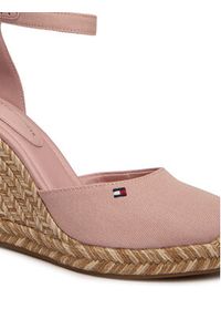 TOMMY HILFIGER - Tommy Hilfiger Espadryle Flag High Wedge Espad Closed Toe FW0FW09225 Różowy. Kolor: różowy. Materiał: materiał #2