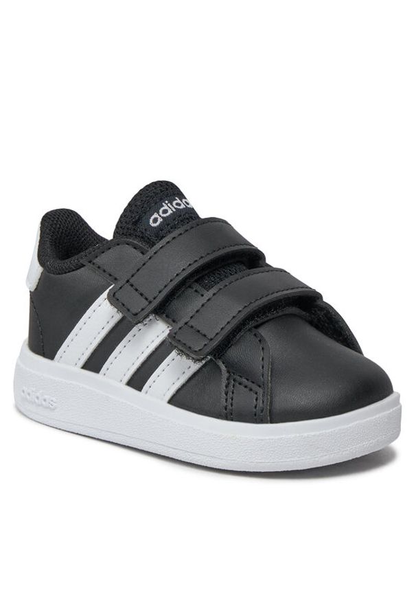 Adidas - adidas Buty Grand Court Lifestyle Hook and Loop Shoes GW6523 Czarny. Kolor: czarny. Materiał: skóra