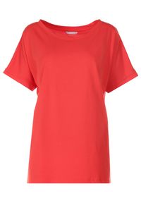 Born2be - Czerwony T-shirt Ammi. Kolor: czerwony. Materiał: bawełna, dzianina, elastan. Długość rękawa: krótki rękaw. Długość: krótkie #4