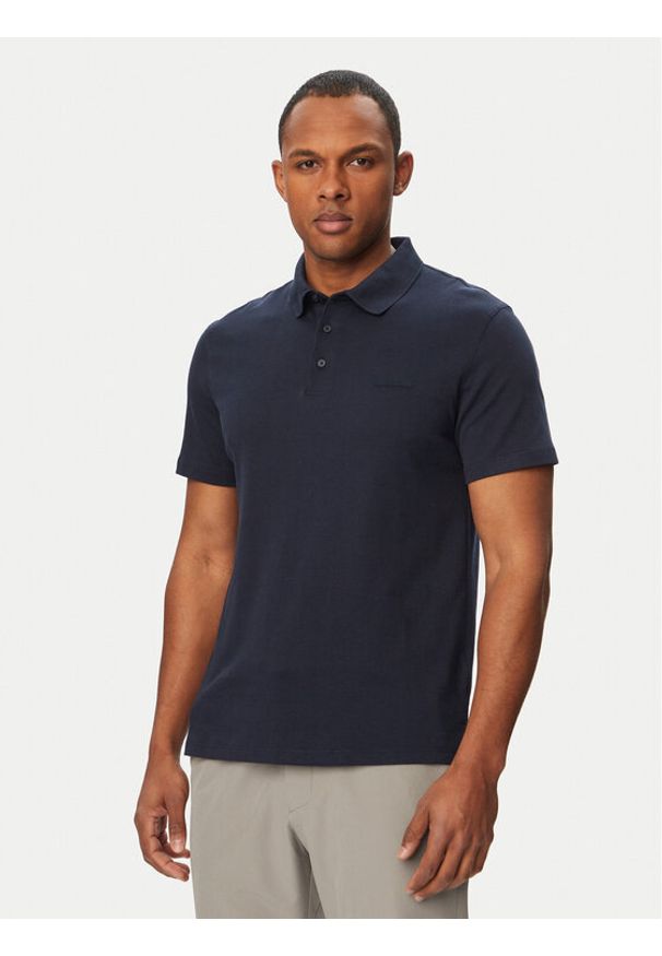 Calvin Klein Polo Supima LV04LH204G Granatowy Regular Fit. Typ kołnierza: polo. Kolor: niebieski. Materiał: bawełna