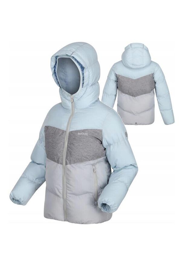 Kurtka zimowa dla dzieci Regatta Lofthouse VI. Kolor: szary, niebieski, wielokolorowy. Sezon: zima