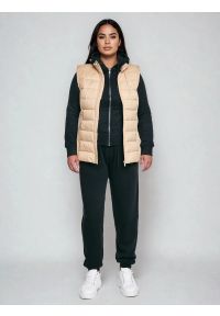 Big-Star - Kamizelka damska pikowana beżowa Trinoe 801. Typ kołnierza: kołnierzyk stójkowy. Kolor: beżowy. Materiał: poliamid, tkanina. Wzór: aplikacja. Sezon: jesień #7