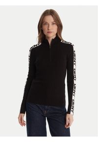 DKNY Sweter P5MSAY01 Czarny Slim Fit. Kolor: czarny. Materiał: wiskoza