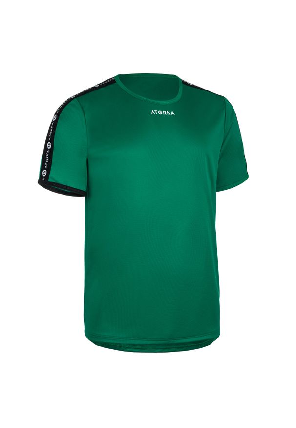 ATORKA - Koszulka do piłki ręcznej męska Atorka H100C. Kolor: zielony. Materiał: materiał, poliester. Długość rękawa: krótki rękaw. Długość: krótkie. Sport: fitness