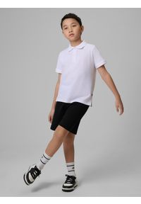 4f - 4F Koszulka polo regular chłopięca - biała 140 (9-10 lat). Okazja: na uczelnię, na co dzień. Typ kołnierza: polo. Kolor: biały. Materiał: materiał, dzianina. Sezon: lato. Styl: klasyczny, casual #2