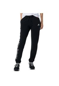 Spodnie New Balance WP21508BK - czarne. Kolor: czarny. Materiał: dresówka, materiał
