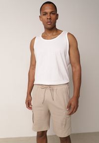 Born2be - Beżowe Szorty z Bawełną w Stylu Safari z Kieszeniami Cargo Sabririla. Okazja: na co dzień. Kolor: beżowy. Materiał: bawełna. Długość: długie. Sezon: lato. Styl: casual #5