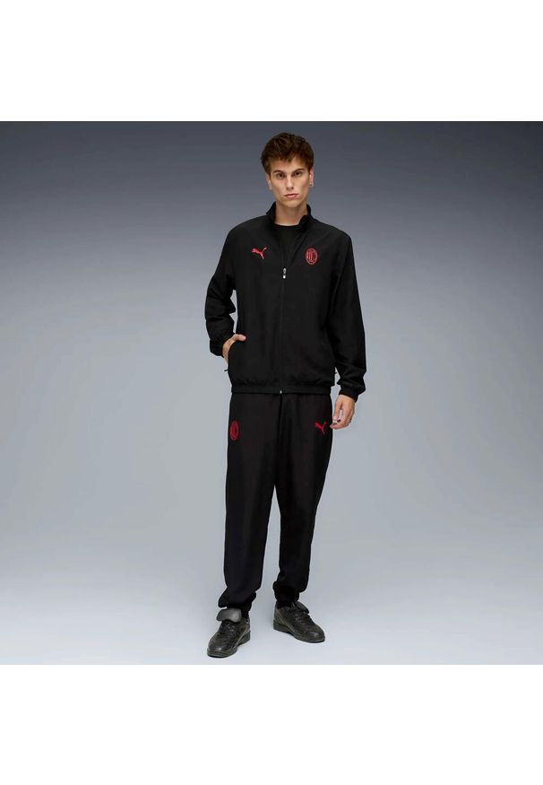 Puma Acm Ftbless Tkana Bluza Z Fansuitem Dorośli. Kolor: czarny. Materiał: dresówka. Sport: piłka nożna