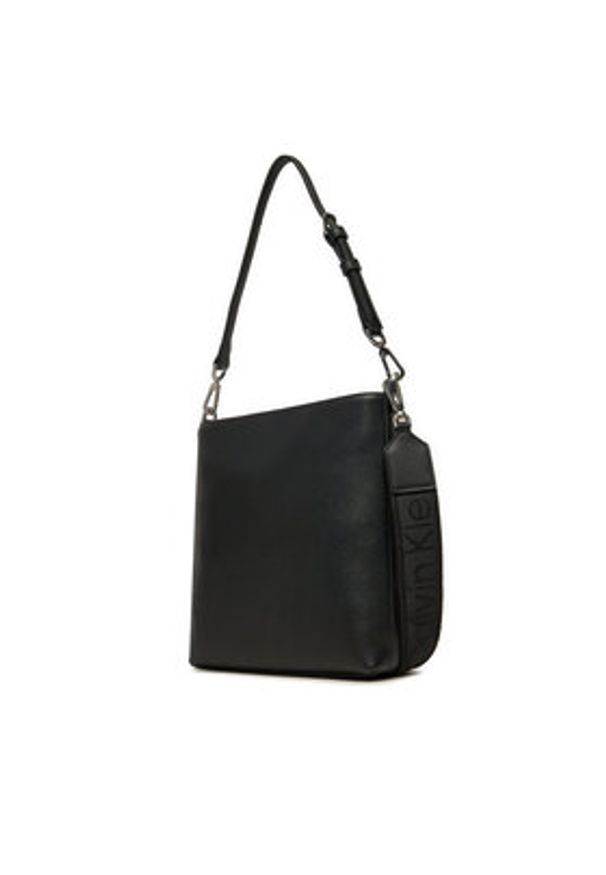 Calvin Klein Torebka Ck Must Small Bucket_Caviar K60K613129 Czarny. Kolor: czarny. Materiał: skórzane
