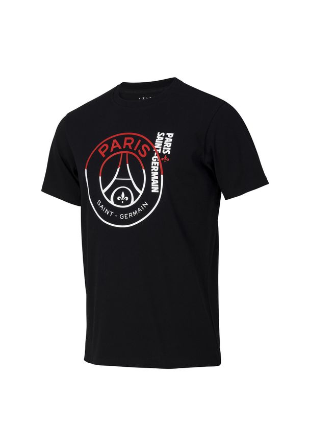 PARIS SAINT GERMAIN - T-Shirt Męski PSG Big Logo. Kolor: czarny. Materiał: bawełna. Sport: piłka nożna