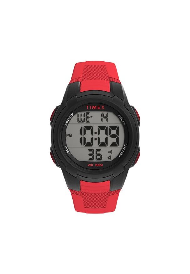 Timex Zegarek DGTL Sport T100 TW5M58500 Czerwony. Kolor: czerwony. Styl: sportowy