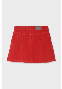 Mayoral - Spódnica dziecięca. Kolor: czerwony. Materiał: tkanina. Wzór: gładki