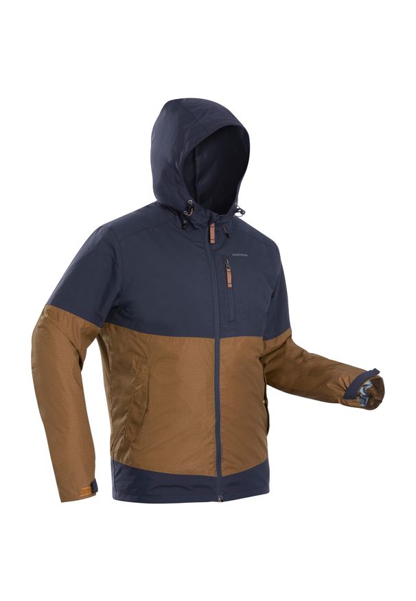 quechua - Kurtka turystyczna męska zimowa Quechua SH100 X-Warm -10°C wodoodporna. Kolor: beżowy, pomarańczowy, wielokolorowy, szary. Materiał: tkanina, polar. Sezon: zima