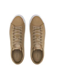 TOMMY HILFIGER - Tommy Hilfiger Tenisówki Th Hi Vulc Low Canvas FM0FM04882 Beżowy. Kolor: beżowy #2