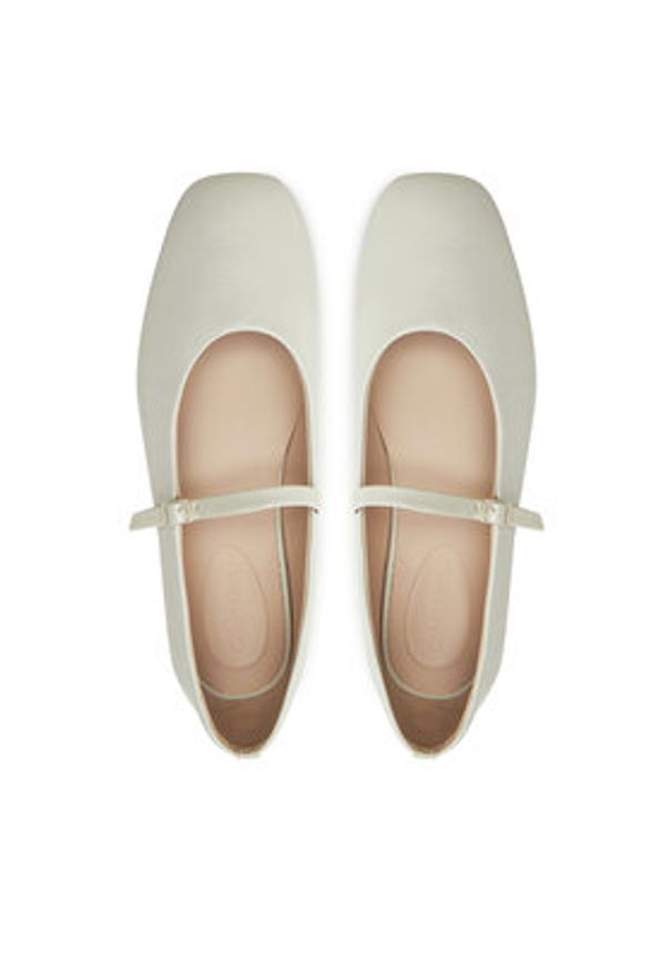 Calvin Klein Baleriny Mary Jane Ballerina - Lth HW0HW02307 Écru. Materiał: skóra