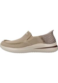 skechers - Kapcie SKECHERS SLIP-INS 210604S Jasnobrązowy. Kolor: brązowy, wielokolorowy, beżowy. Materiał: tkanina