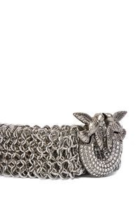 Pinko - PINKO Pasek Damski Strass Buckle Belt H2 105878 A2X8 Srebrny. Kolor: srebrny #4