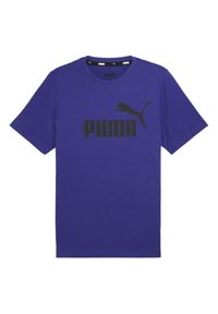 Puma - T-shirt Męski Logo Essential. Kolor: fioletowy. Sport: turystyka piesza