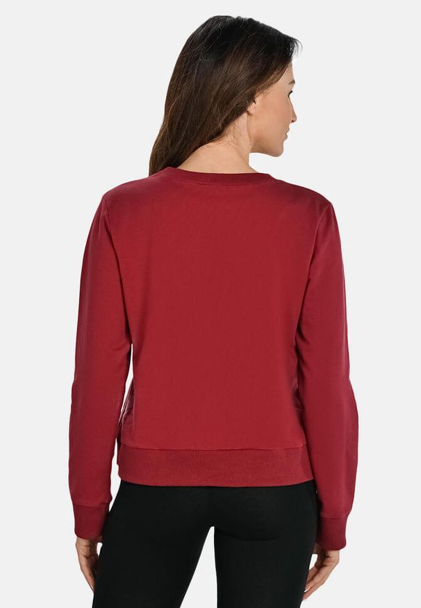TEYLI - Bawełniana bluza damska z okrągłym dekoltem Teyli Ellis. Kolor: czerwony, brązowy, wielokolorowy. Materiał: bawełna, elastan. Sport: turystyka piesza, fitness