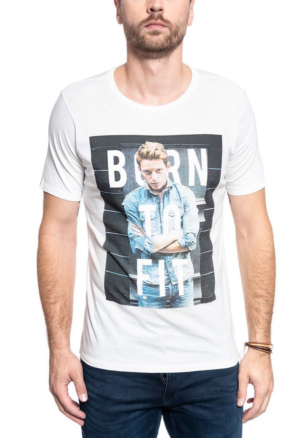 Lee - LEE T SHIRT PHOTO TEE WHITE CANVAS L60QEPRR. Wzór: napisy