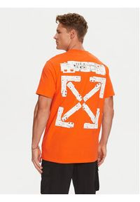 OFF-WHITE - Off-White T-Shirt OMAA027T22JER0012001 Pomarańczowy Regular Fit. Kolor: pomarańczowy. Materiał: bawełna