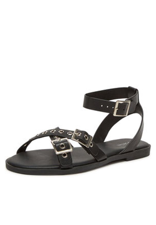 DeeZee Sandały MT3150-25S08 Czarny. Kolor: czarny. Materiał: skóra