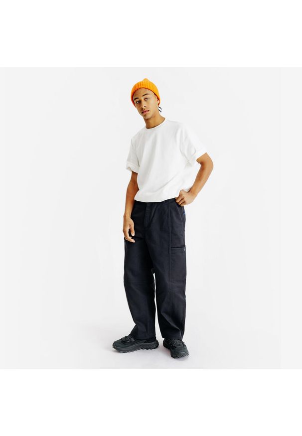 Decathlon - Spodnie 7/8 damskie Lifetech Woven. Kolor: czarny. Materiał: poliester, bawełna, materiał