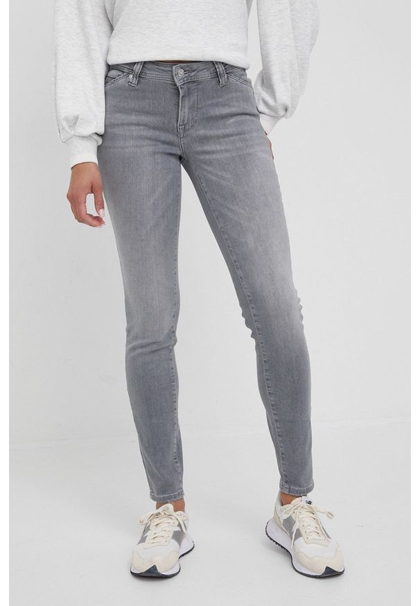 Mustang jeansy Jasmin Jeggings damskie medium waist. Kolor: szary