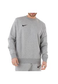 Bluza Nike Park 20 Fleece Crew CW6902-063 - szara. Typ kołnierza: kaptur. Kolor: szary. Materiał: bawełna, poliester, materiał. Wzór: aplikacja. Styl: klasyczny