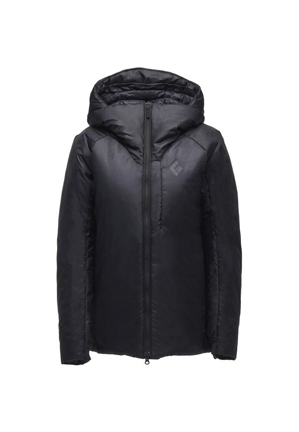 Parka dla kobiet Black Diamond Belay. Kolor: czarny, szary, wielokolorowy. Sezon: zima. Sport: turystyka piesza, wspinaczka