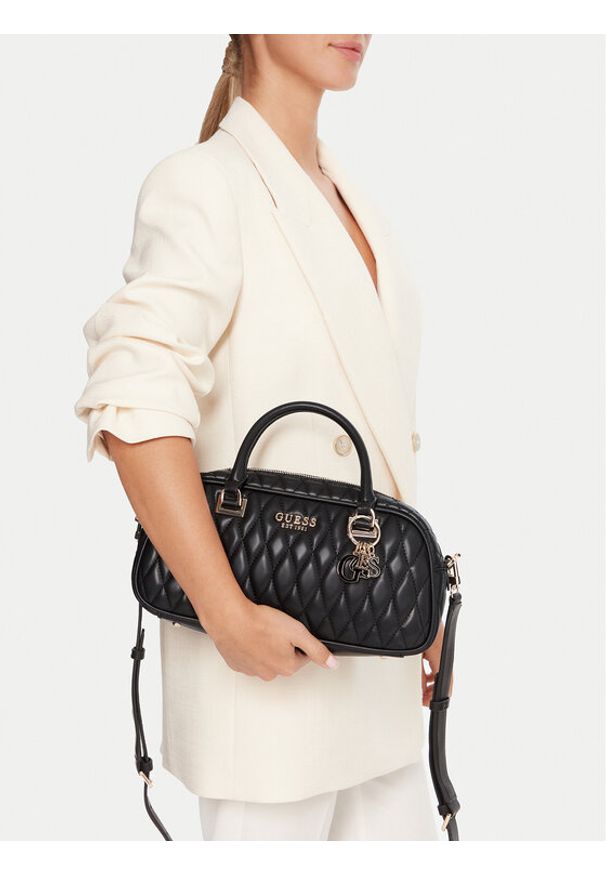 Guess Torebka Valla HWQG81 22050 Czarny. Kolor: czarny. Materiał: skórzane