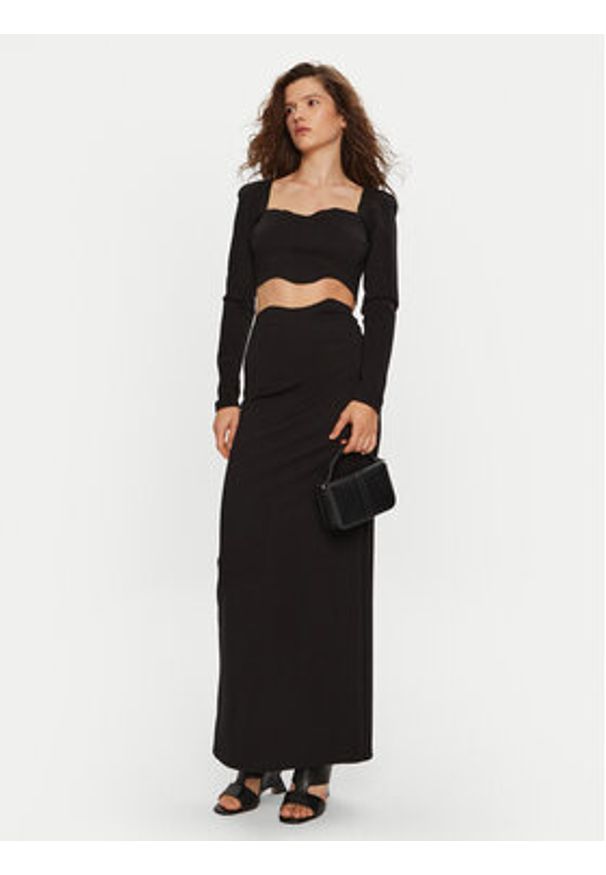 STAUD Spódnica ołówkowa Petunia R24P6128PT Czarny Slim Fit. Kolor: czarny. Materiał: wiskoza