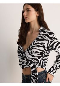 Reserved - Kopertowa koszula z dodatkiem lnu - wielobarwny. Materiał: len #1