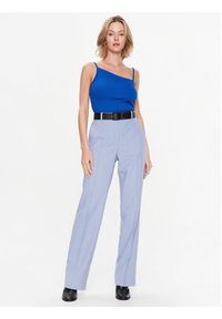 Calvin Klein Top Q-Nova Asymetric K20K205571 Niebieski Slim Fit. Kolor: niebieski. Materiał: syntetyk