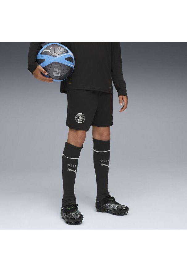 Puma - Młodzieżowe szorty Manchester City 25/26 PUMA Black. Kolor: czarny. Materiał: tkanina. Sport: piłka nożna