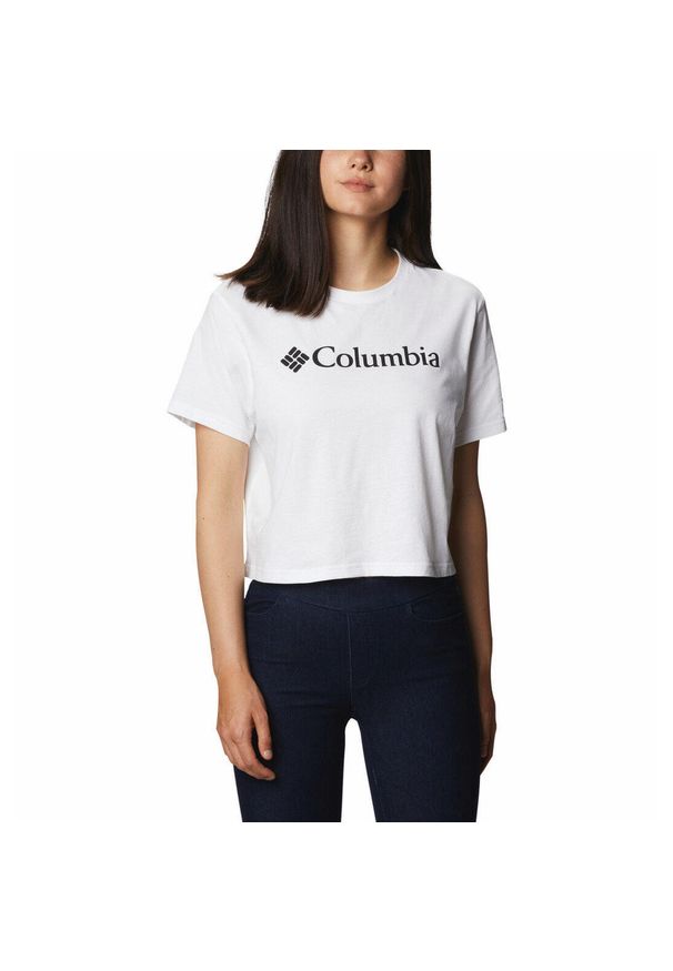 columbia - Koszulka Damska Columbia North Cascades Cropped T-Shirt. Kolor: biały. Sport: turystyka piesza
