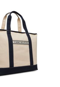 TOMMY HILFIGER - Tommy Hilfiger Torebka Th Summer Canvas Tote AW0AW17421 Beżowy. Kolor: beżowy #4