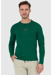 Aeronautica Militare - AERONAUTICA MILITARE Zielony longsleeve męski z wyszywanym logo. Kolor: zielony. Długość rękawa: długi rękaw #1