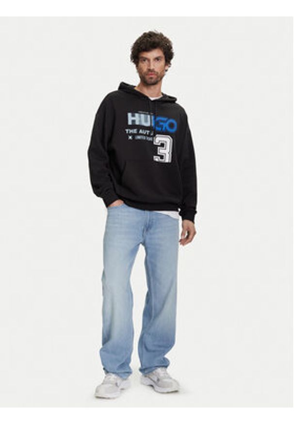 Hugo - HUGO Bluza Nesidi 50544196 Czarny Loose Fit. Kolor: czarny. Materiał: bawełna