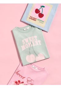 Reserved - T-shirt z nadrukiem - miętowy. Kolor: miętowy. Materiał: bawełna. Wzór: nadruk