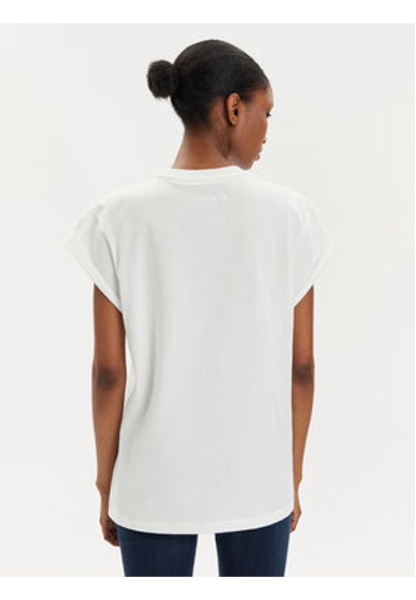 Pinko T-Shirt Telesto 103138 A1XD Biały Relaxed Fit. Kolor: biały. Materiał: bawełna